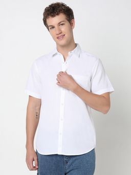 R&B - Solid Comfortable Men Shirt- White