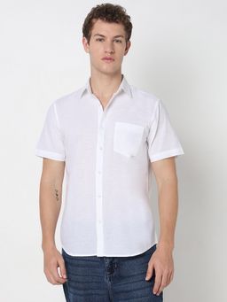 R&B - Solid Comfortable Men Shirt- White