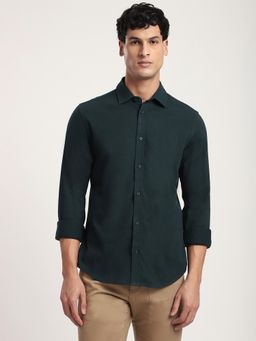 R&B - Textured Comfortable Men Shirt- Green