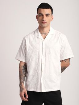 R&B - Textured Comfortable Men Shirt- White