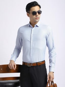 R&B - Solid Slim Men Shirt- Blue