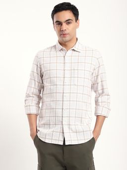 R&B - Printed Comfortable Men Shirt- Ivory