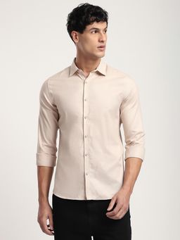 R&B - Solid Comfortable Men Shirt- Beige