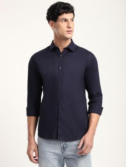 R&B - Solid Comfortable Men Shirt- Navy Blue