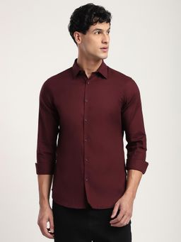 R&B - Solid Comfortable Men Shirt- Wine