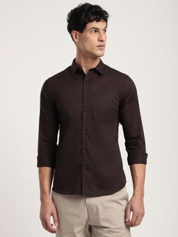 R&B - Solid Comfortable Men Shirt- Brown