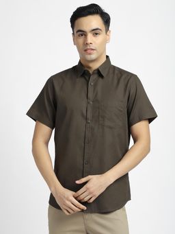 R&B - Textured Comfortable Men Shirt- Olive