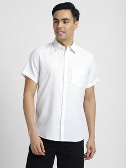 R&B - Textured Comfortable Men Shirt- White