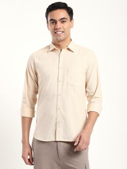 R&B - Textured Comfortable Men Shirt- Beige