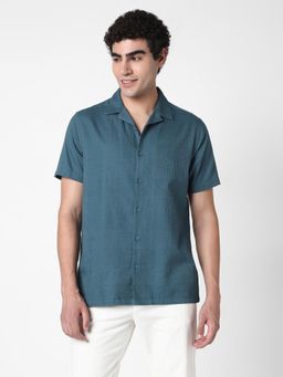 R&B - Solid Relaxed Men Shirt- Teal