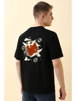 Allen Solly - Men Black Solid Crew Neck T-Shirt