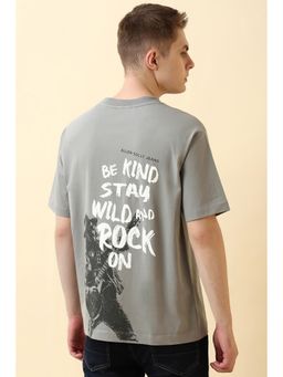 Allen Solly - Men Grey Printed Crew Neck T-Shirt