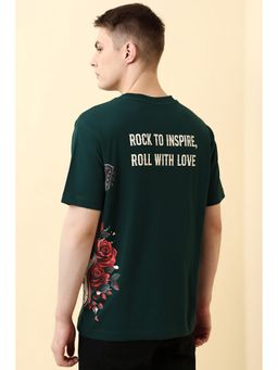 Allen Solly - Men Green Printed Crew Neck T-Shirt