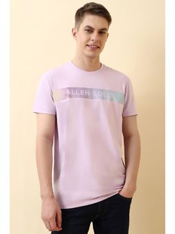 Allen Solly - Men Lilac Crew Neck T-Shirt