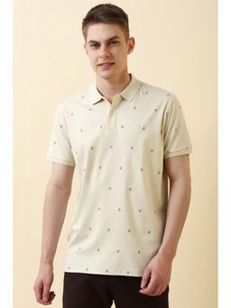 Allen Solly - Men Beige Printed Polo T-Shirt