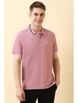 Allen Solly - Men Pink Solid Polo T-Shirt