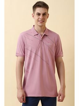 Allen Solly - Men Pink Textured Polo T-Shirt