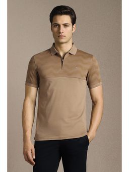 Louis Philippe - Men Brown Printed Polo T-Shirt