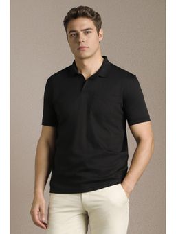 Louis Philippe - Men Black Solid Polo T-Shirt