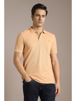 Louis Philippe - Men Beige Solid Polo T-Shirt