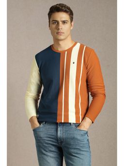Louis Philippe - Men Multicolour Colorblock Crew Neck T-Shirt- Multi-Color