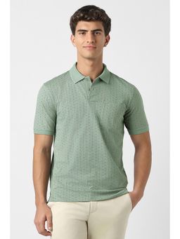 Peter England - Men Green Printed Polo T-Shirt
