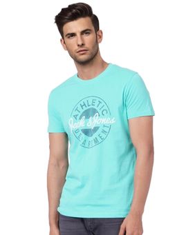 Jack & Jones - Green Logo Print Crew Neck T-shirt