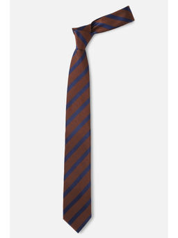 Louis Philippe - Men Brown Striped Print Tie