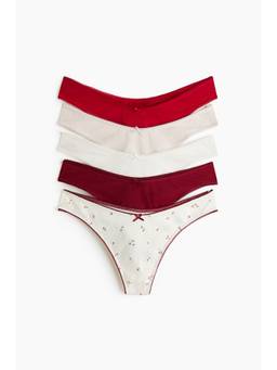 H&M - Women Multi-Color 5-Pack Cotton Thong Briefs