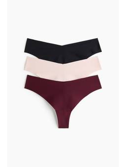 H&M - Women Multi-Color 3-Pack Invisible Brazilian Briefs