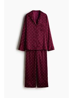 H&M - Women Maroon Satin Pyjamas and Shirt