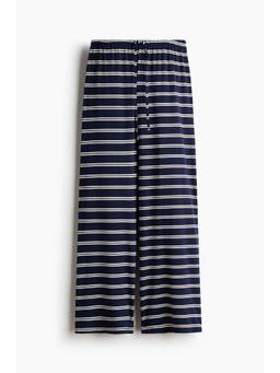 H&M - Women Navy Blue Cotton-Blend Pyjama Bottoms