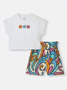 Nautinati - Girls Printed Top and Shorts