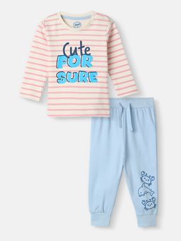 Nautinati - Infant Boys Cotton Striped Printed T-shirt and Joggers