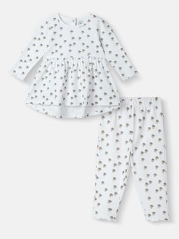 Nautinati - Girls Cotton Floral Print Co-Ord