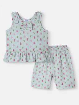 Nautinati - Girls Cotton All-over Print T-shirt and Shorts