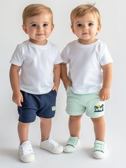 Nautinati - Boys Cotton Printed Badged Shorts (Pack of 2)