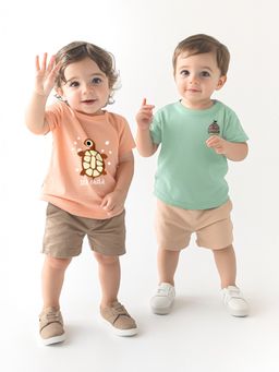 Nautinati - Boys Cotton Beach Printed T-shirts (Pack of 2)