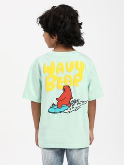 Nautinati - Boys Cotton Surfing Bear Print T-Shirt
