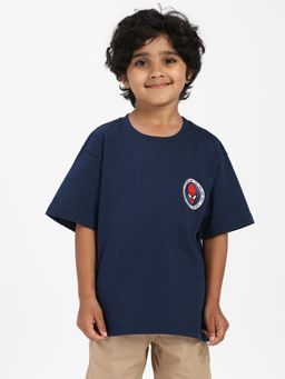 Nautinati - Boys Cotton Spider Man Placement Print T-Shirt