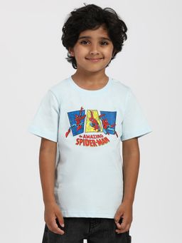 Nautinati - Boys Cotton Spider Man Chest Print T-Shirt
