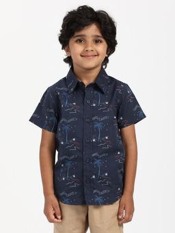 Nautinati - Boys Cotton Aloha Hawaii Print Shirt