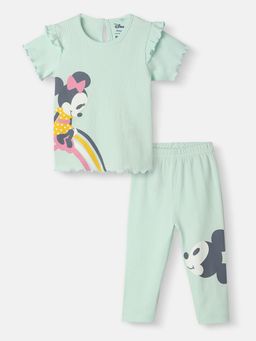 Nautinati - Girls Cotton Minnie Mouse Print Co-Ord