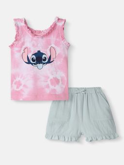 Nautinati - Girls Cotton Tie & Dye Top and Shorts