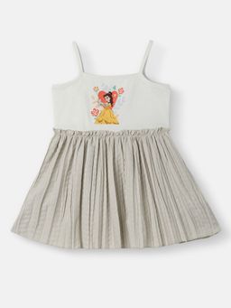 Nautinati - Girls Poplin Mickey Mouse Printed Badge Dress