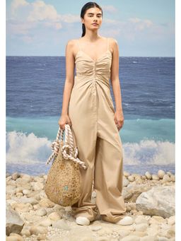 Genes Lecoanet Hemant - Mastic Premium Cotton Poplin Spaghetti Strap Dress