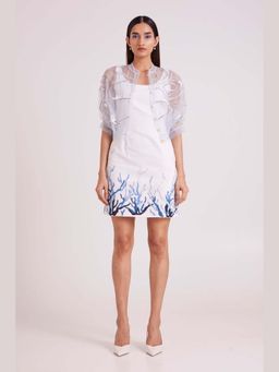 MADDER MUCH - White Denim Misty Boleron Shirt Dress With Jacket