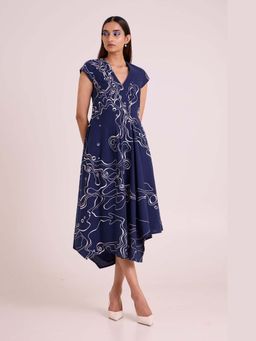 MADDER MUCH - Indigo Perito Drift Midi Dress