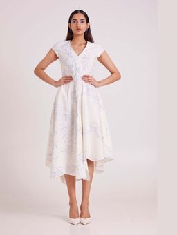 MADDER MUCH - White Perito Drift Midi Dress