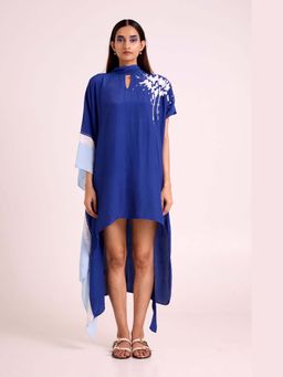 MADDER MUCH - Ray Electric Blue Neck Scarf Kaftan